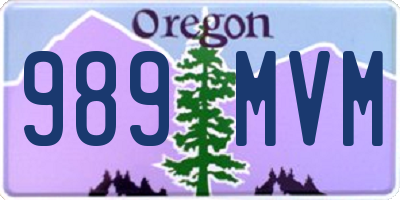 OR license plate 989MVM
