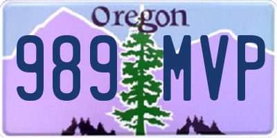 OR license plate 989MVP