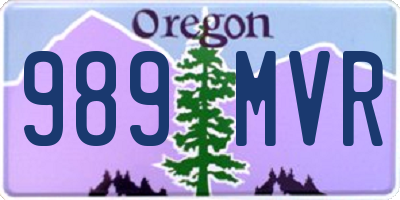OR license plate 989MVR