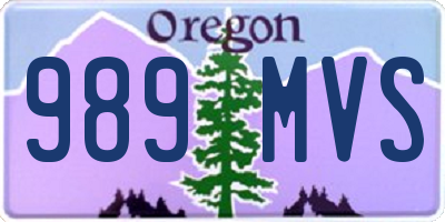OR license plate 989MVS