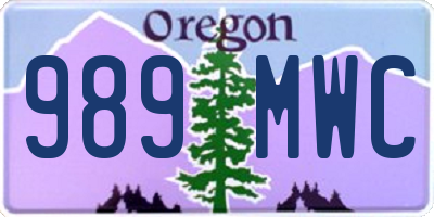 OR license plate 989MWC