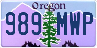 OR license plate 989MWP