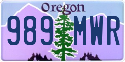OR license plate 989MWR
