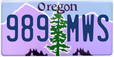 OR license plate 989MWS