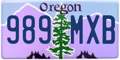 OR license plate 989MXB