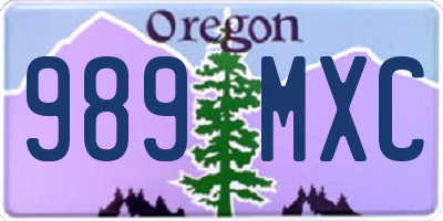 OR license plate 989MXC