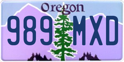 OR license plate 989MXD