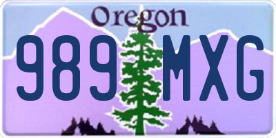 OR license plate 989MXG