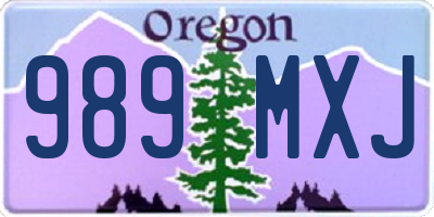 OR license plate 989MXJ