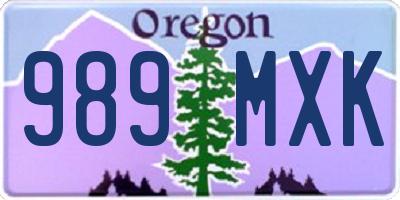 OR license plate 989MXK