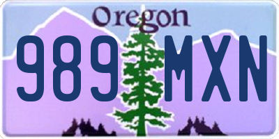 OR license plate 989MXN