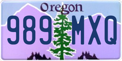 OR license plate 989MXQ