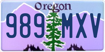 OR license plate 989MXV