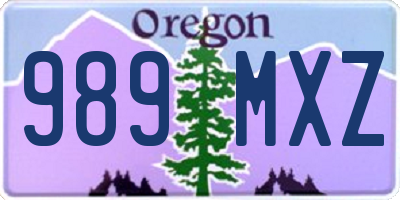 OR license plate 989MXZ