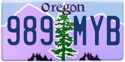 OR license plate 989MYB