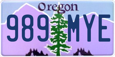 OR license plate 989MYE