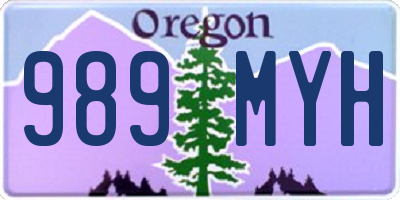 OR license plate 989MYH