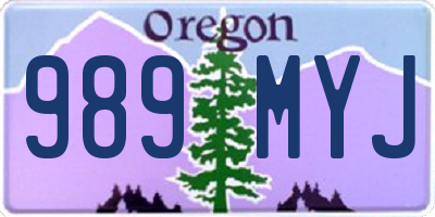OR license plate 989MYJ