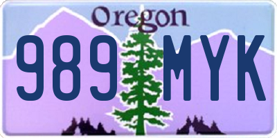 OR license plate 989MYK
