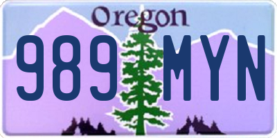 OR license plate 989MYN