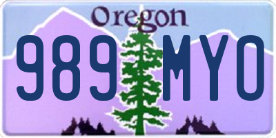 OR license plate 989MYO