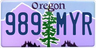 OR license plate 989MYR