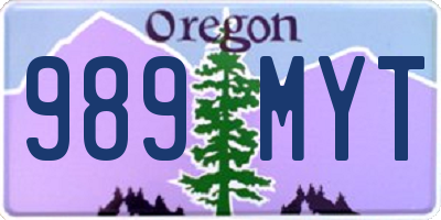 OR license plate 989MYT