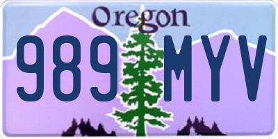 OR license plate 989MYV