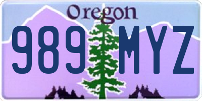 OR license plate 989MYZ