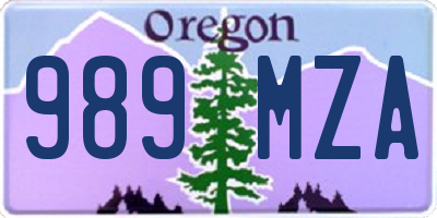 OR license plate 989MZA