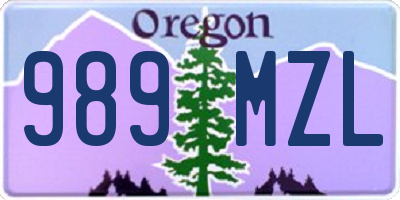 OR license plate 989MZL