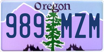 OR license plate 989MZM