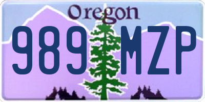 OR license plate 989MZP