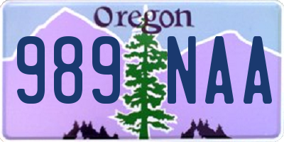 OR license plate 989NAA