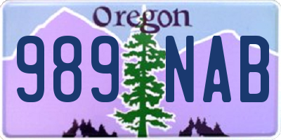 OR license plate 989NAB