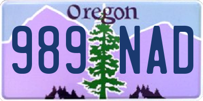 OR license plate 989NAD
