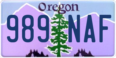 OR license plate 989NAF