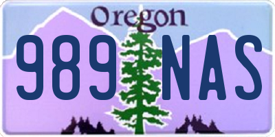 OR license plate 989NAS