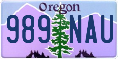 OR license plate 989NAU