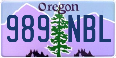 OR license plate 989NBL