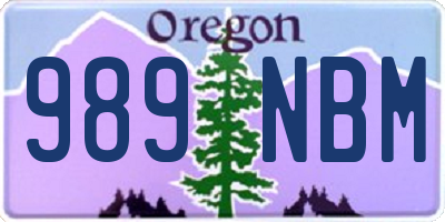 OR license plate 989NBM