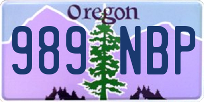 OR license plate 989NBP