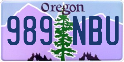 OR license plate 989NBU