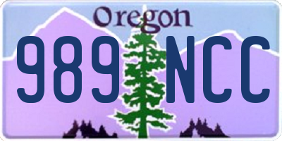 OR license plate 989NCC