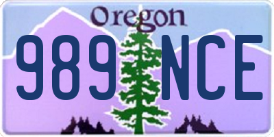 OR license plate 989NCE