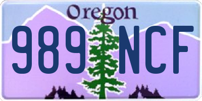 OR license plate 989NCF