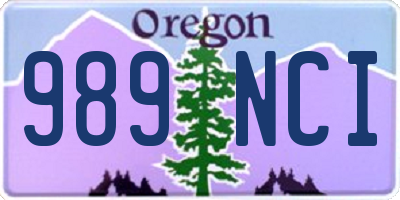 OR license plate 989NCI