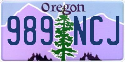 OR license plate 989NCJ
