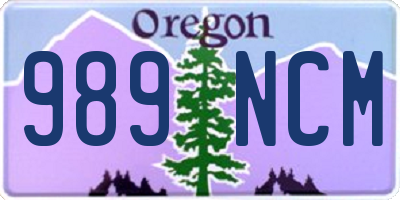 OR license plate 989NCM