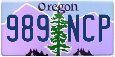 OR license plate 989NCP